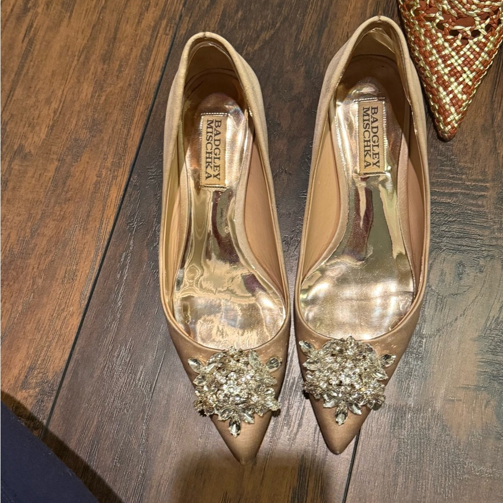 Badgley Mischka Clear Crystal Embellished Pumps